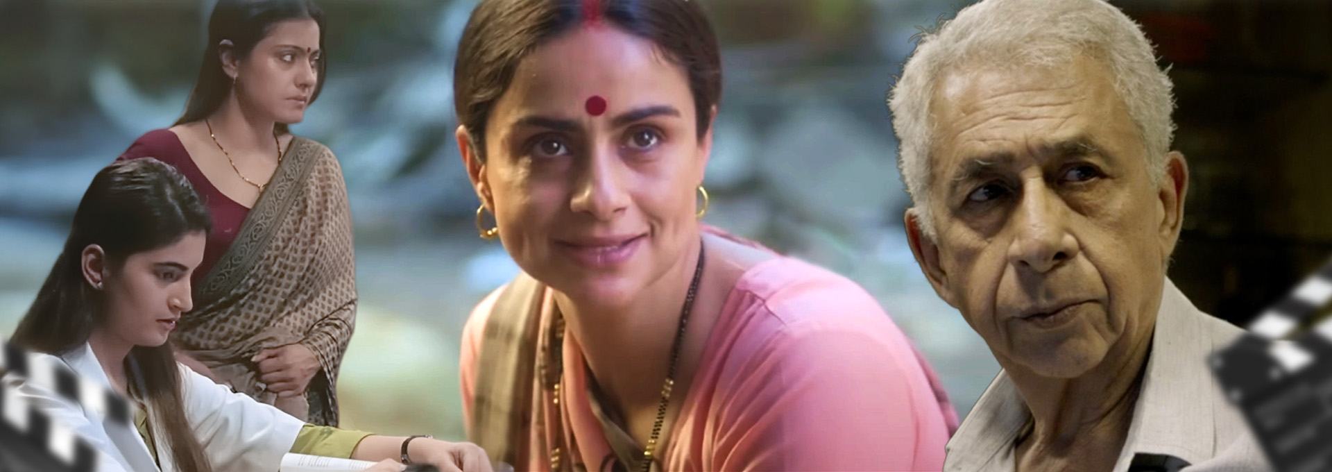 Collage image of Kajol, Gul Panag, Naseeruddin Shah